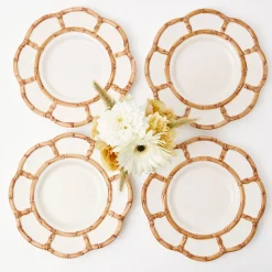 Petal Bamboo Ceramic Dinner Plate (Set Of 4)