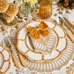 Petal Bamboo Ceramic Dinner Plate (Set Of 4)