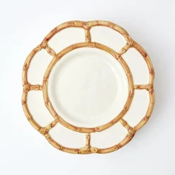 Petal Bamboo Ceramic Dinner Plate (Set Of 4)