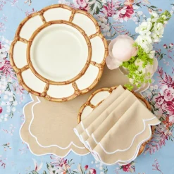 Petal Bamboo Ceramic Dinner Plate (Set Of 4)