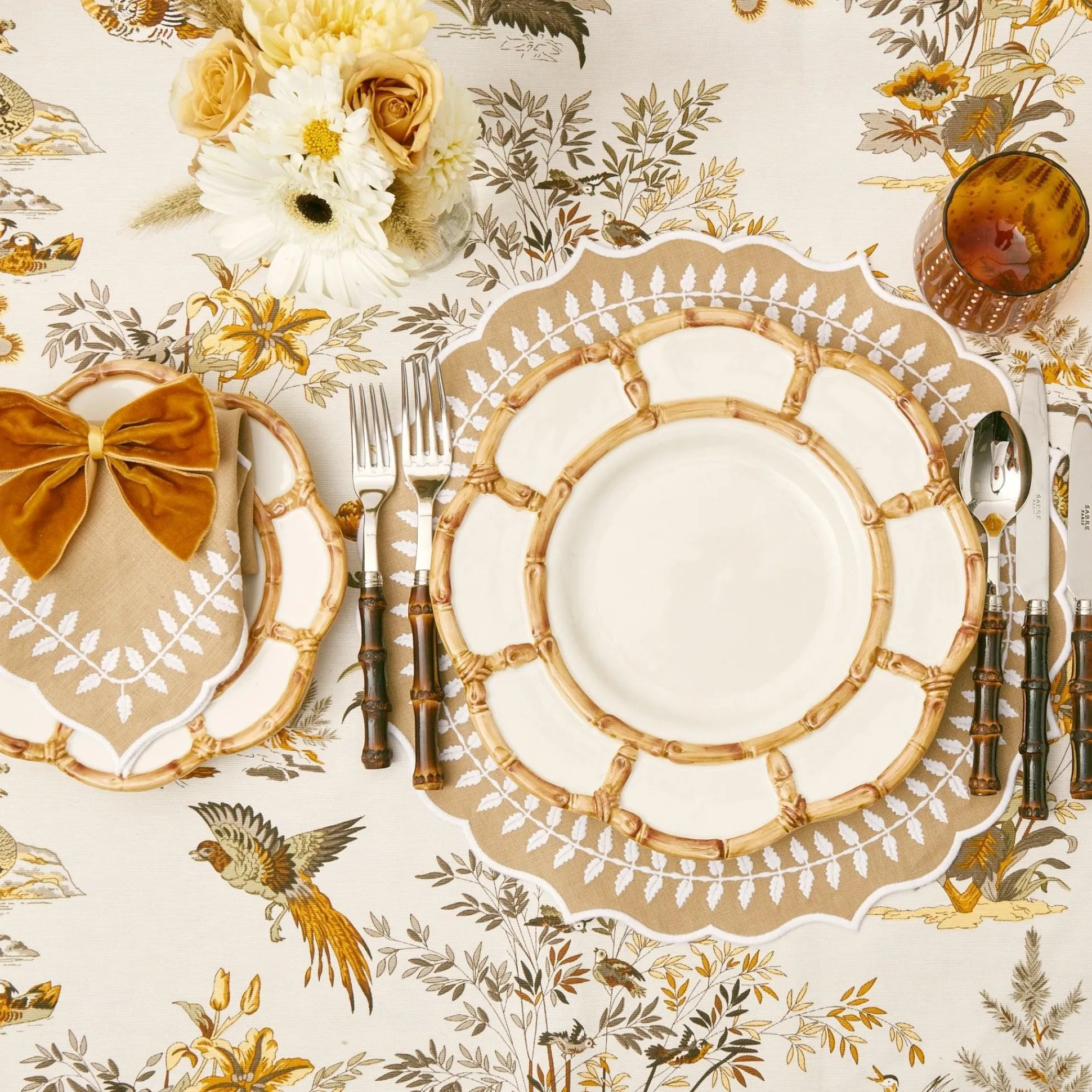 Petal Bamboo Ceramic Dinner & Starter Plates (Set Of 8)