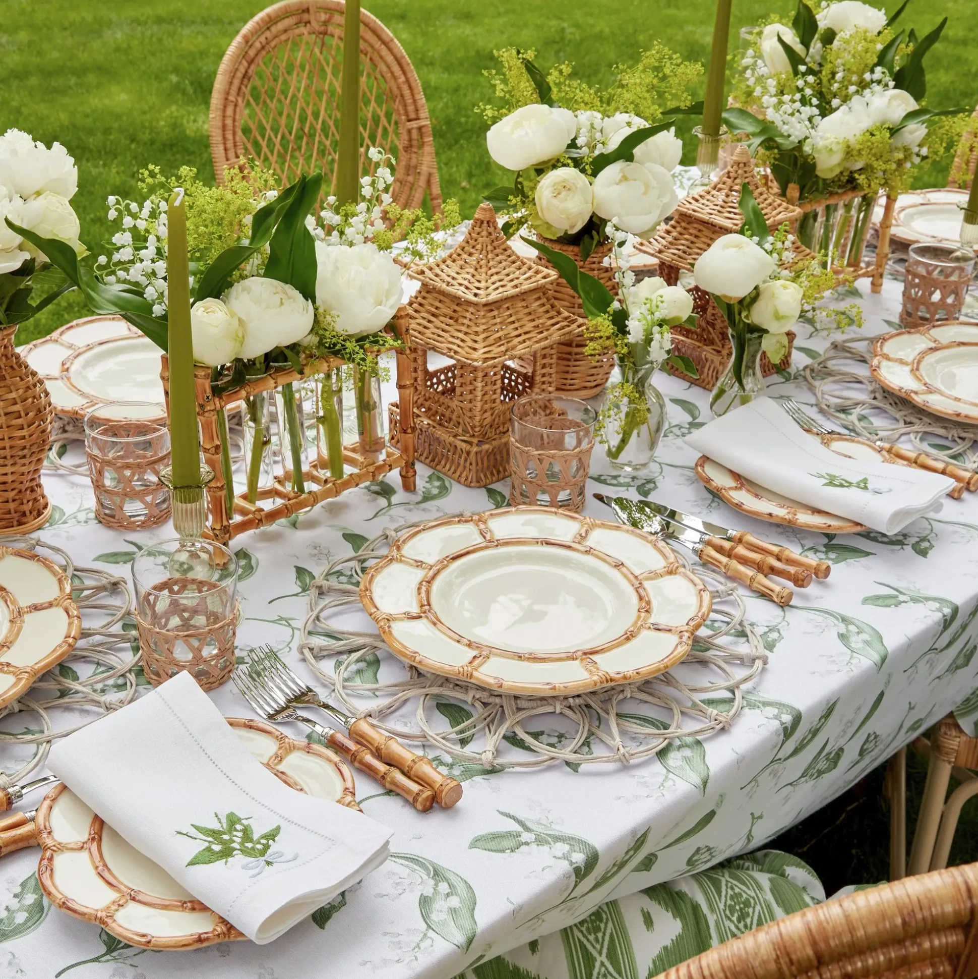 Petal Bamboo Ceramic Dinner & Starter Plates (Set Of 8)