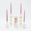 Pink & Green Camille Candle Set (Pink Candles)