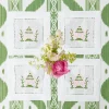 Pink & Green Pagoda Cocktail Napkins (Set Of 4)