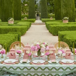 Pink & Green Pagoda Dinner Plate