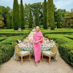 Pink & Green Pagoda Dinner & Starter Plates (Set Of 8)