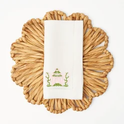 Pink & Green Pagoda Napkins (Set Of 4)
