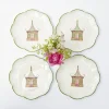 Pink & Green Pagoda Starter Plate (Set Of 4)