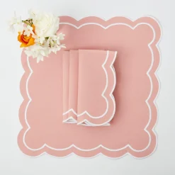 Pink Applique Napkins (Set Of 4)