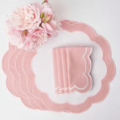 Pink Applique Napkins (Set Of 4)