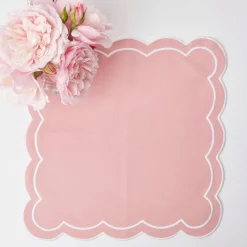 Pink Applique Napkins (Set Of 4)