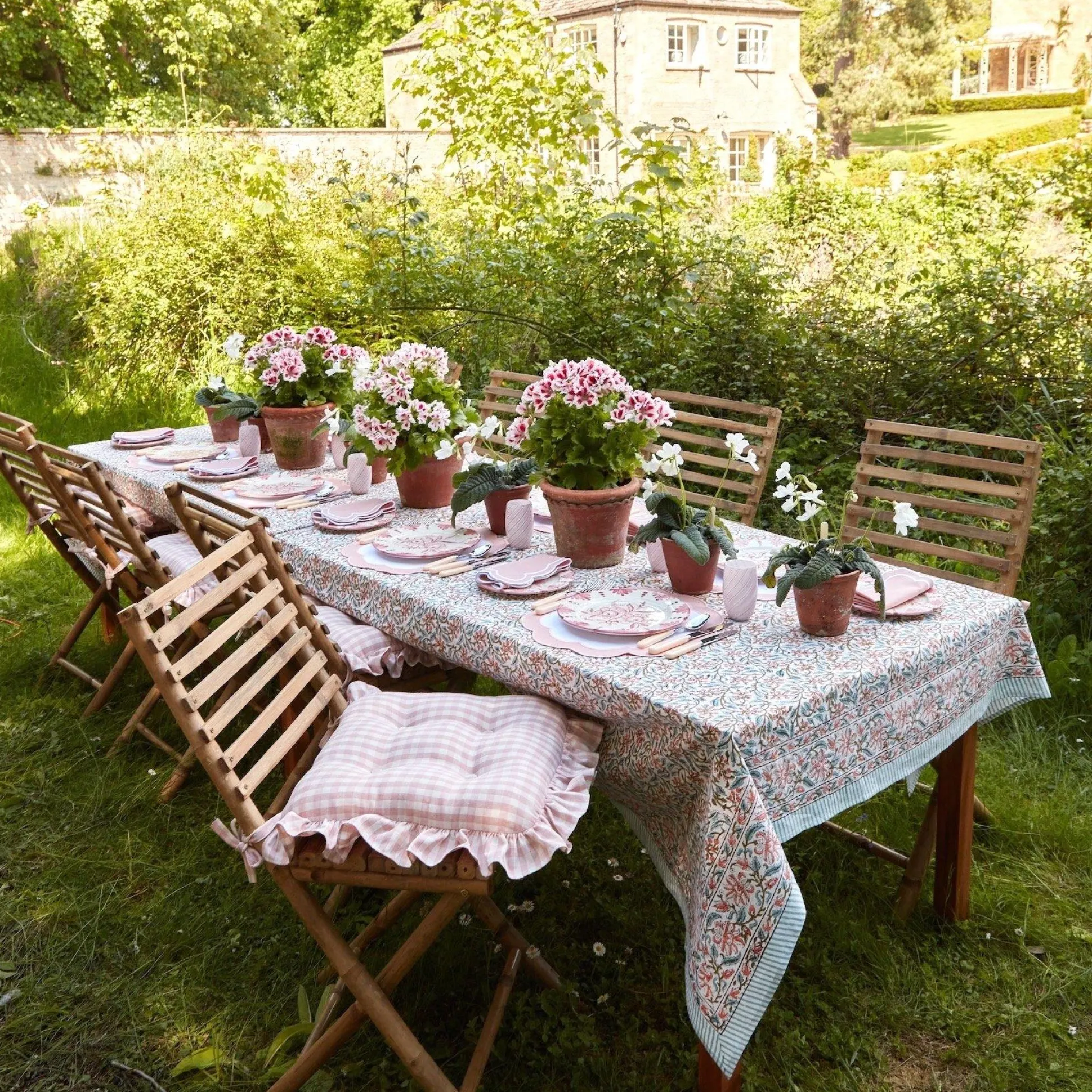 Pink Applique Napkins (Set Of 4)
