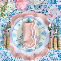 Pink Applique Napkins (Set Of 4)