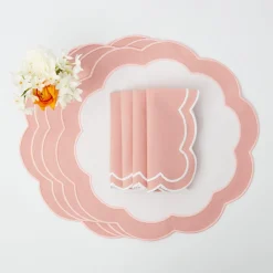 Pink Applique Placemats & Napkins (Set Of 4)