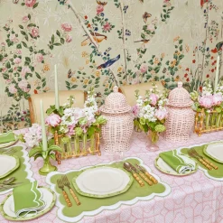 Pink Bamboo Trellis Tablecloth