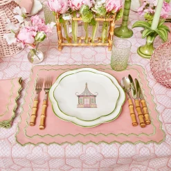 Pink Bamboo Trellis Tablecloth