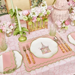 Pink Bamboo Trellis Tablecloth