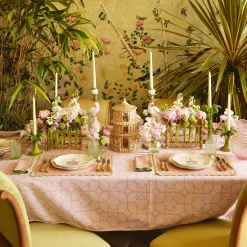 Pink Bamboo Trellis Tablecloth