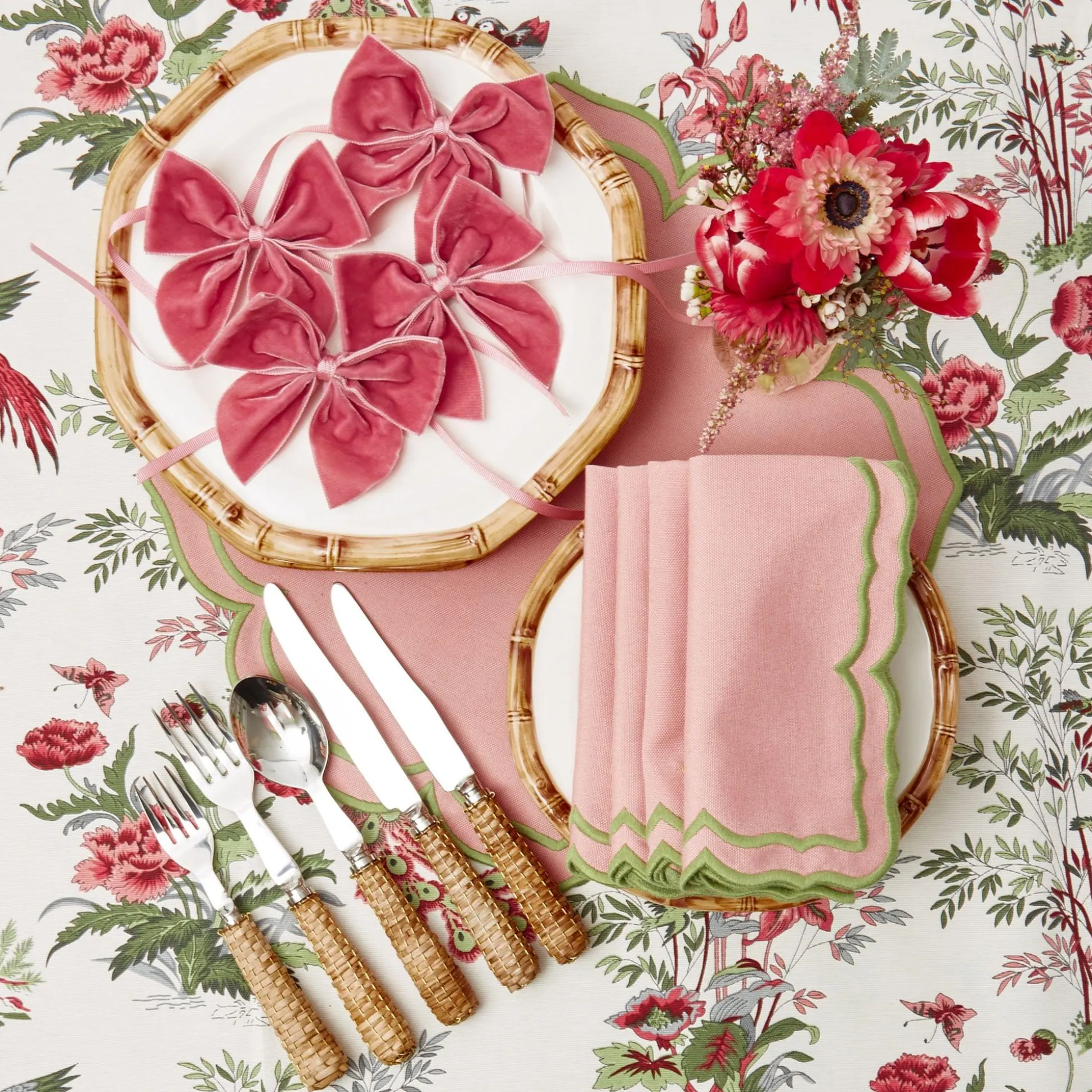 Pink Birdsong Tablecloth