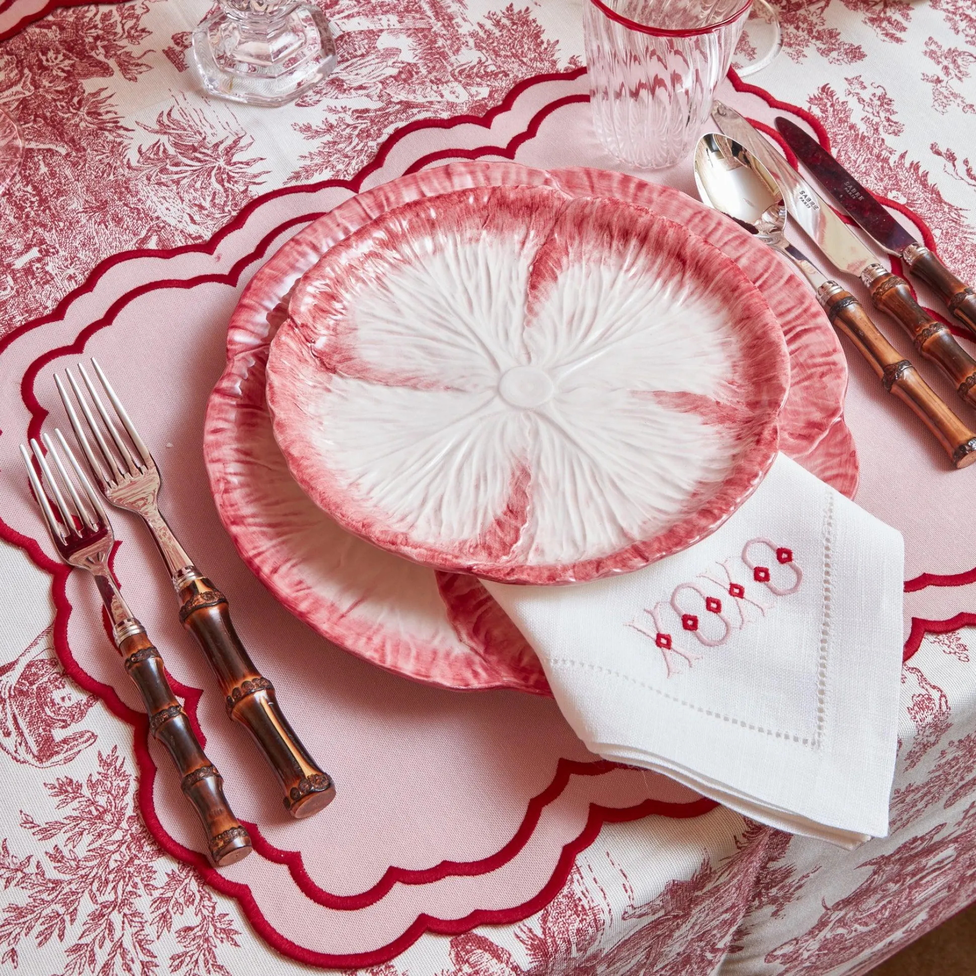 Pink Capri Lettuce Dinner Plate (Set Of 4)