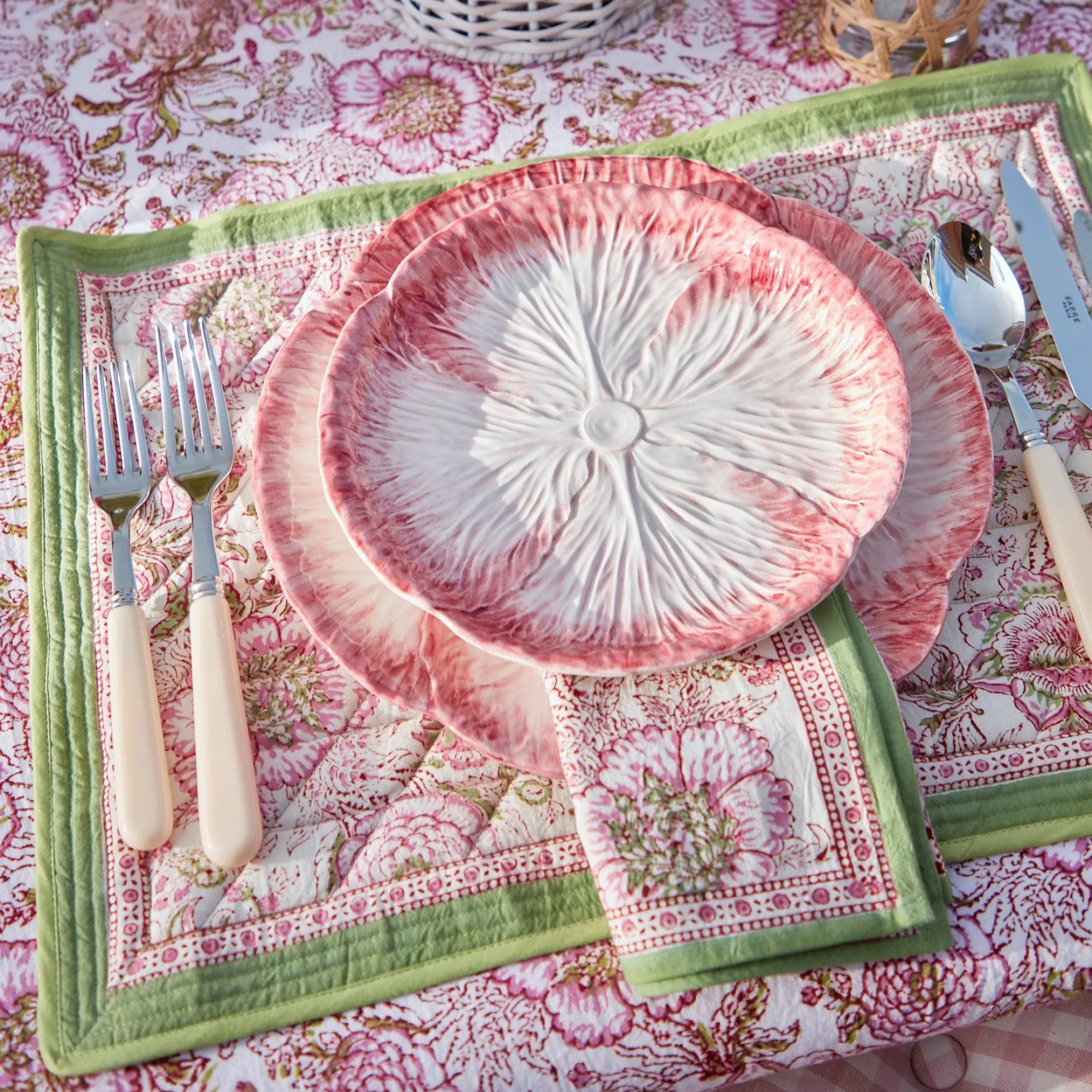 Pink Capri Lettuce Starter Plate (Set Of 4)