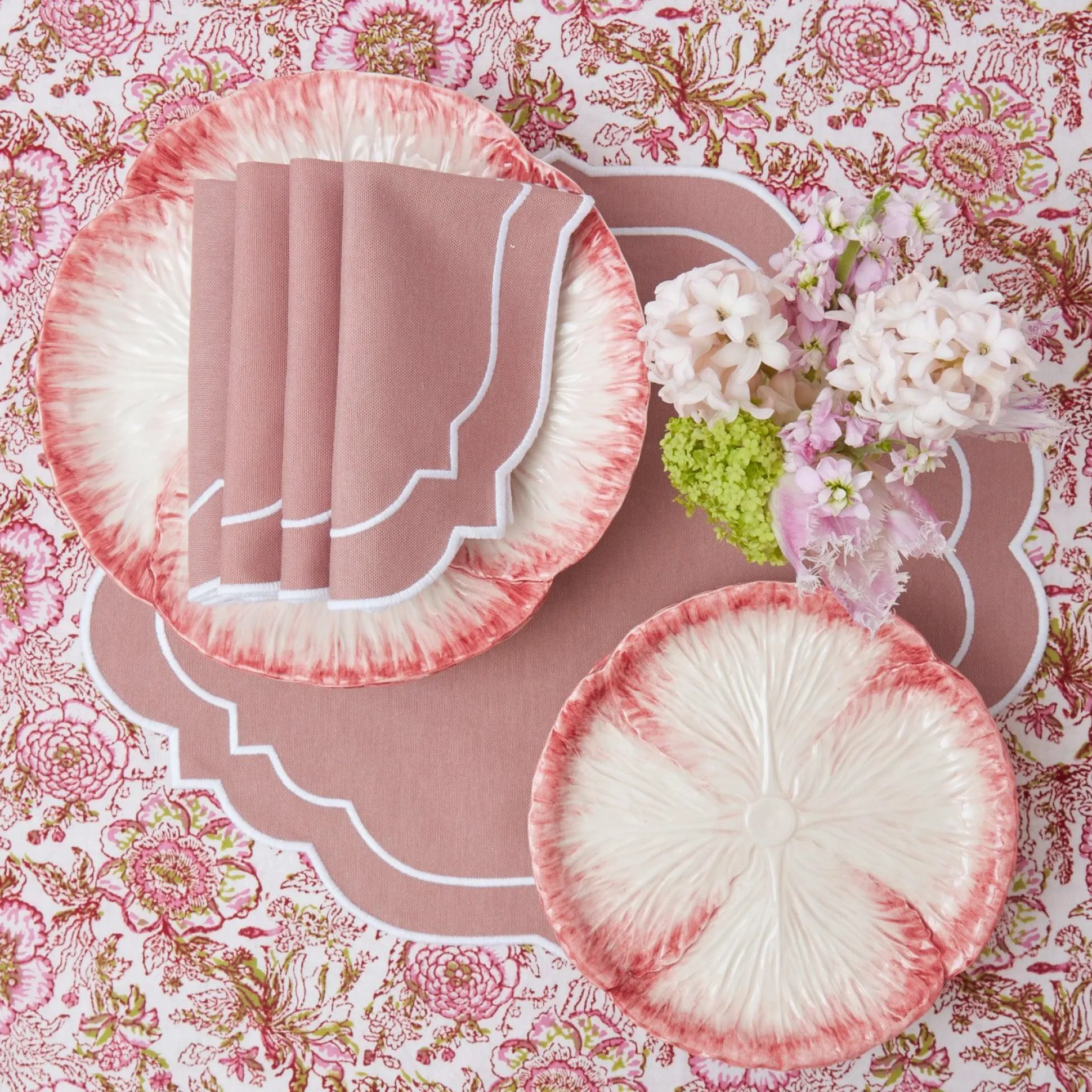 Pink Capri Lettuce Starter Plate (Set Of 4)