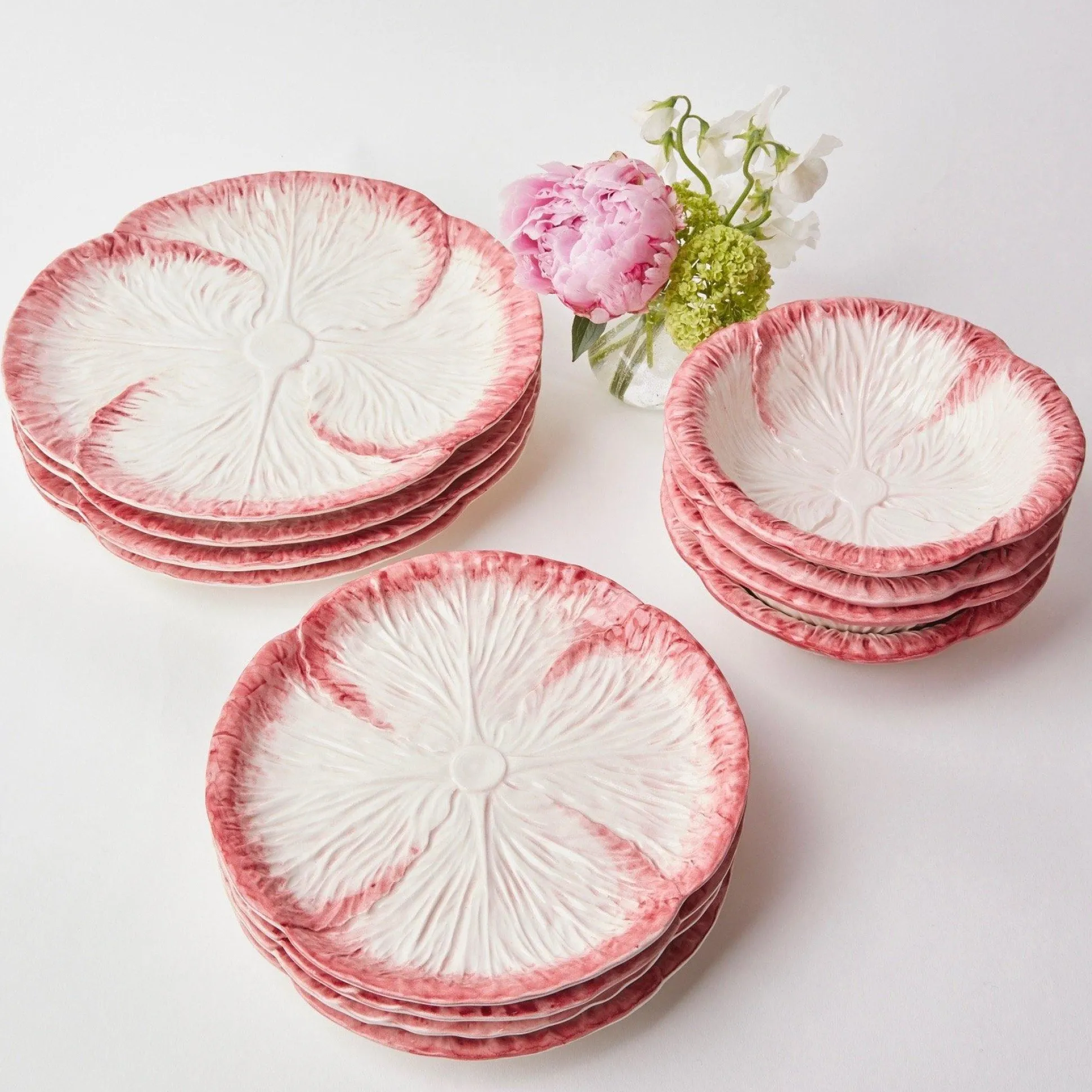 Pink Capri Lettuce Starter Plate (Set Of 4)