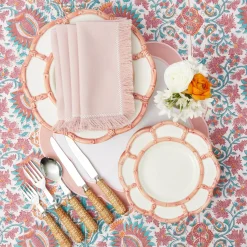 Pink Fringe Napkins (Set Of 4)