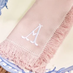 Pink Fringe Napkins (Set Of 4)