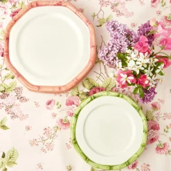 Pink Geometric Bamboo Dinner Plate (Set Of 4)