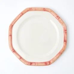 Pink Geometric Bamboo Dinner Plate