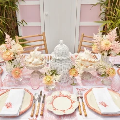 Pink Geometric Bamboo Dinner Plate
