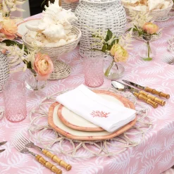 Pink Geometric Bamboo Dinner Plate (Set Of 4)