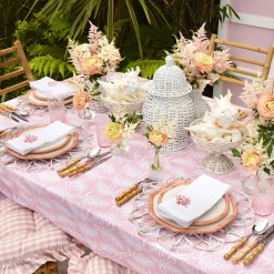 Pink Geometric Bamboo Dinner Plate (Set Of 4)