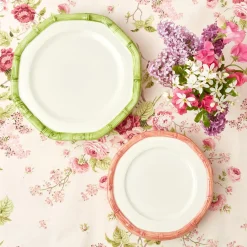 Pink Geometric Bamboo Starter Plate