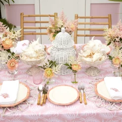 Pink Geometric Bamboo Starter Plate