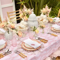 Pink Geometric Bamboo Starter Plate (Set Of 4)