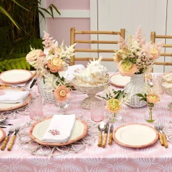 Pink Geometric Bamboo Starter Plate (Set Of 4)