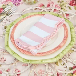 Pink Geometric Bamboo Starter Plate (Set Of 4)