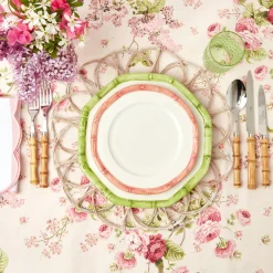 Pink Geometric Bamboo Starter Plate (Set Of 4)