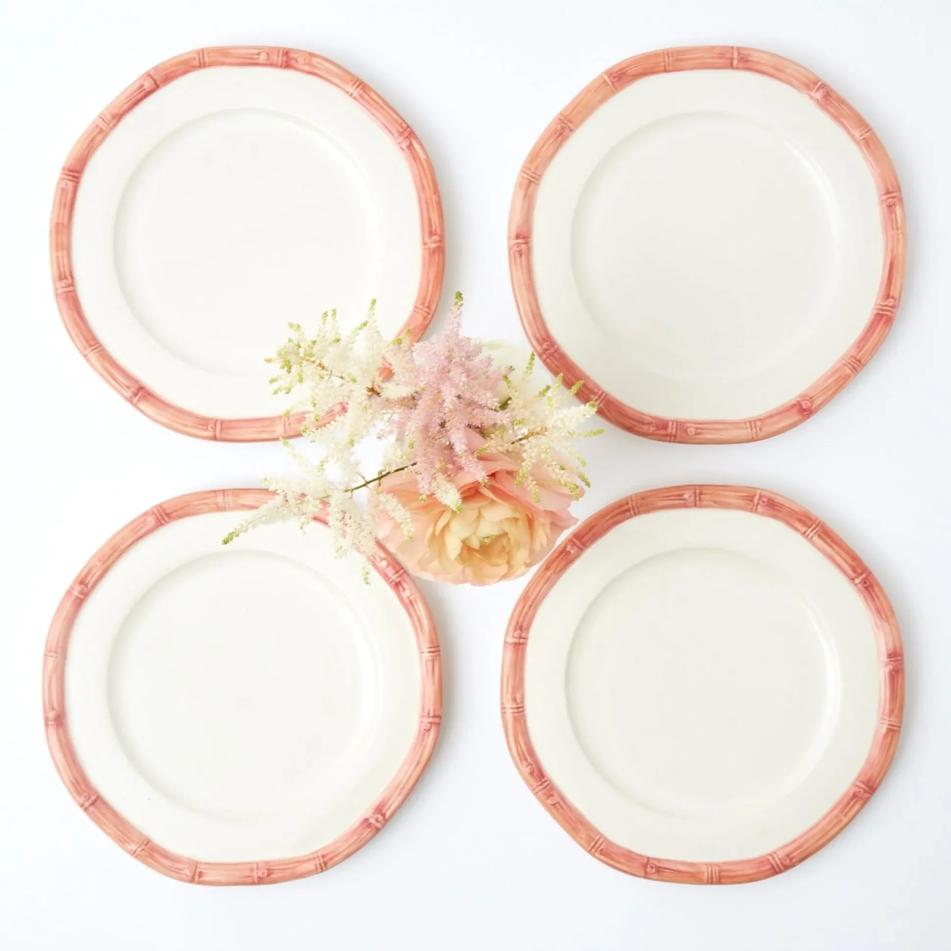 Pink Geometric Bamboo Starter Plate (Set Of 4)