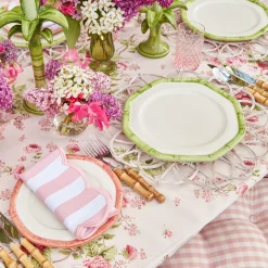 Pink Geometric Bamboo Starter Plate (Set Of 4)