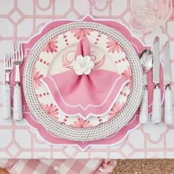 Pink Gingham Ruffle Seat Pad Cushion