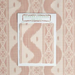 Pink Ikat Stripe Fabric