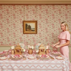 Pink Leopard Ikat Tablecloth