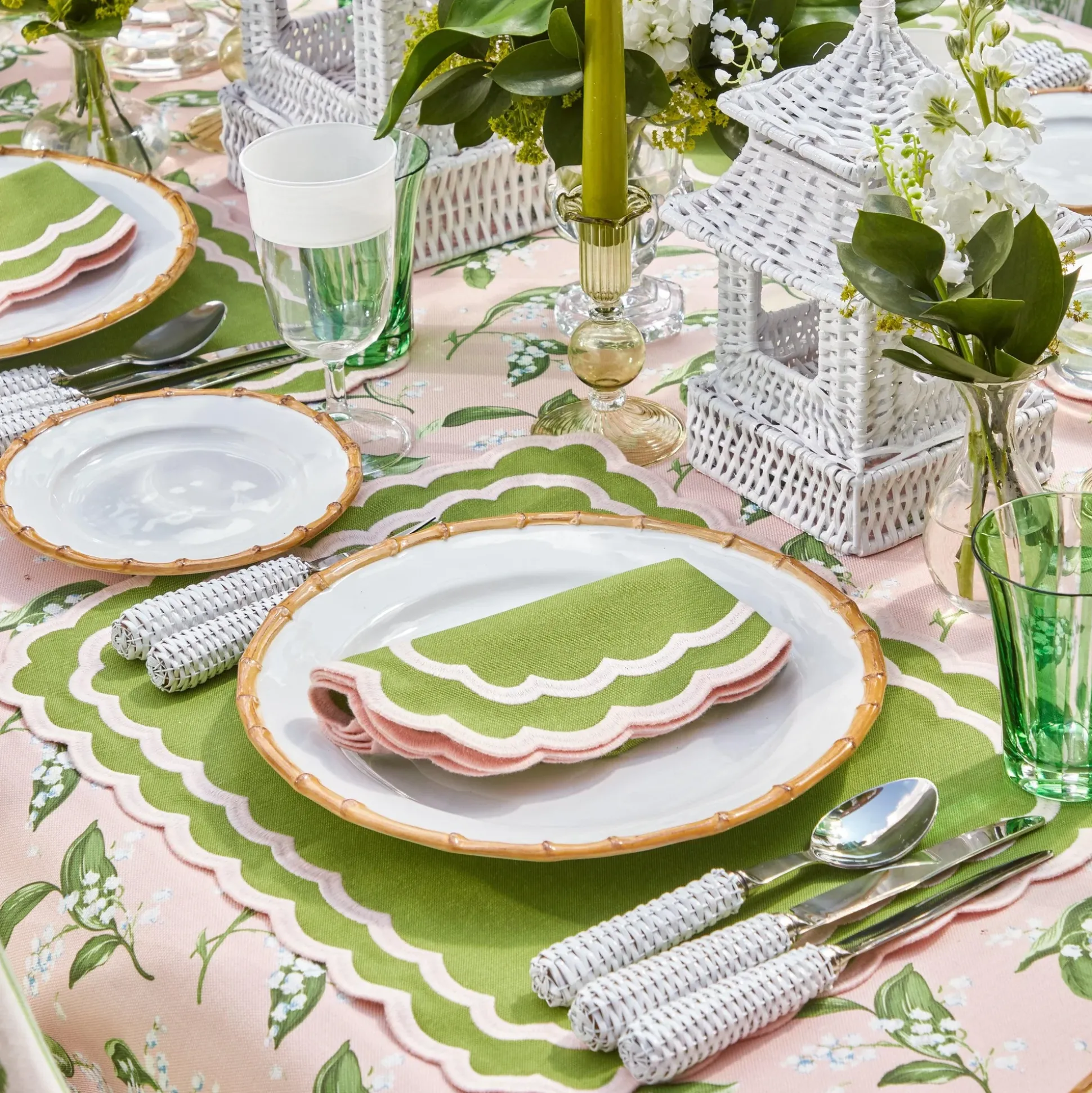 Pink Lily Of The Valley Tablecloth