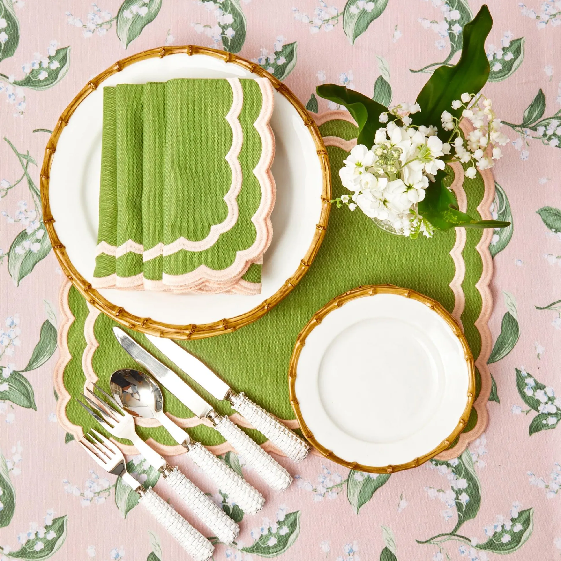 Pink Lily Of The Valley Tablecloth