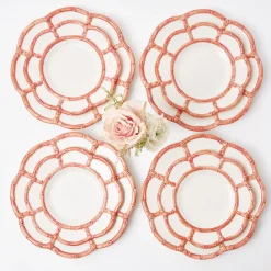 Pink Petal Bamboo Dinner Plates (Set Of 4)
