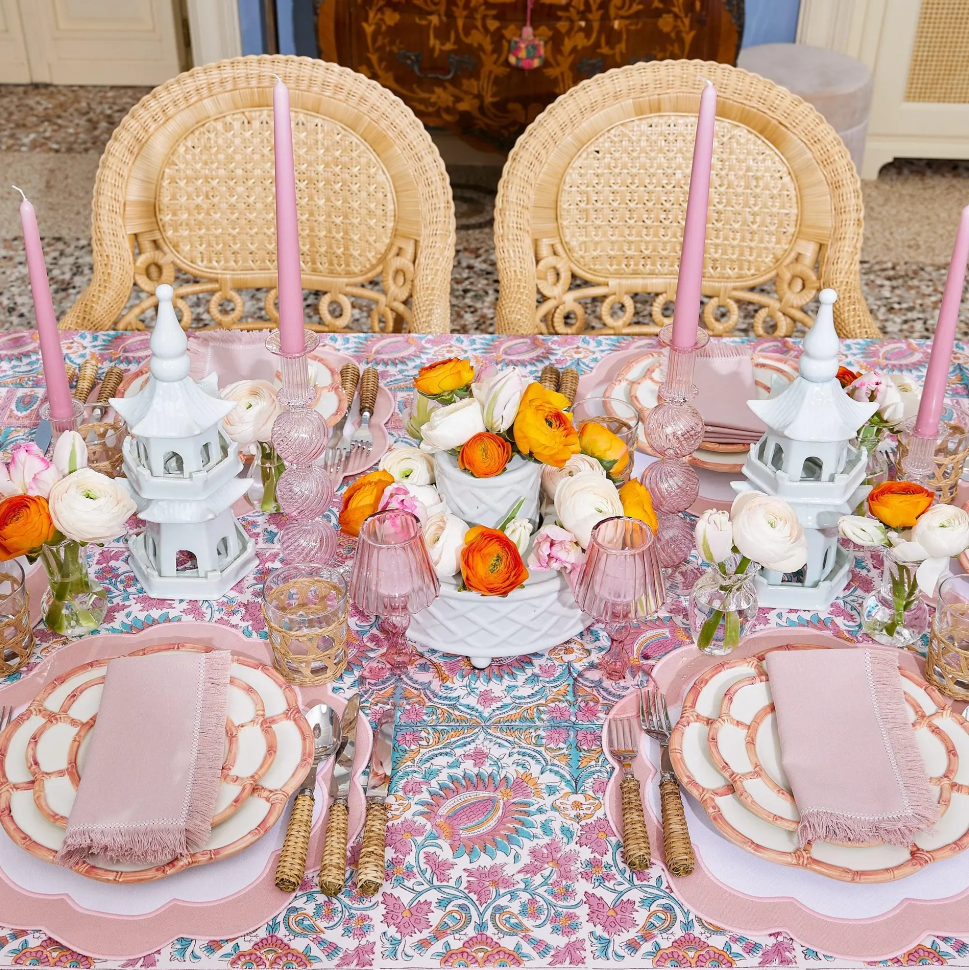 Pink Petal Bamboo Dinner Plate