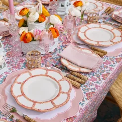 Pink Petal Bamboo Dinner & Starter Plates (Set Of 8)